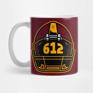 Retro Football Helmet 612 Area Code Minneapolis Minnesota Football Mug